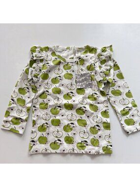 NWT Kate Quinn Organics Girl Green Apples top 6 years